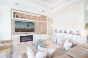 Custom Entertainment Center White wood Tv Unit